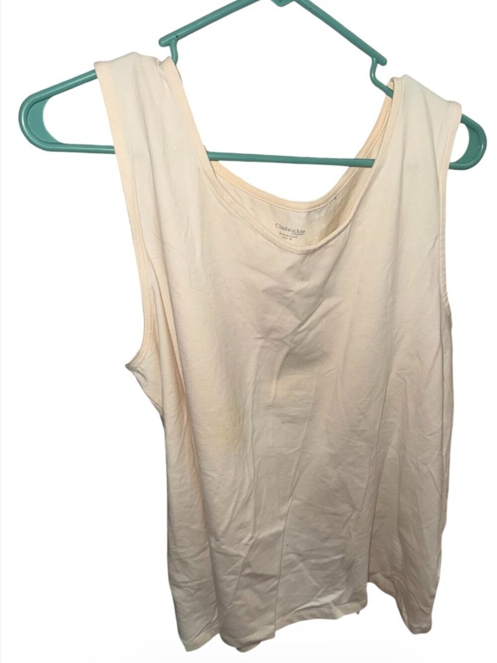 Chadwick's Size 2X Off White Sleeveless Tank Top Blouse Women's